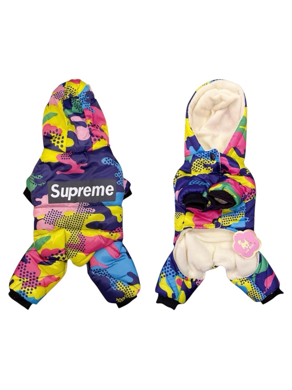 CAMOUFLAGE SUPREME DOG JACKET SZ MEDIUM - BRAND NEW